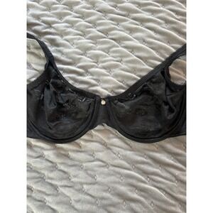 Adore Me Black Lace‎ Underwire Bra 34DD Full Coverage